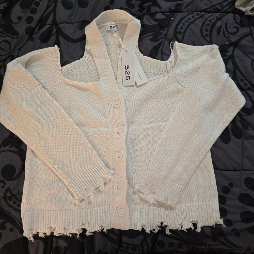 525 America Cut out cardigan